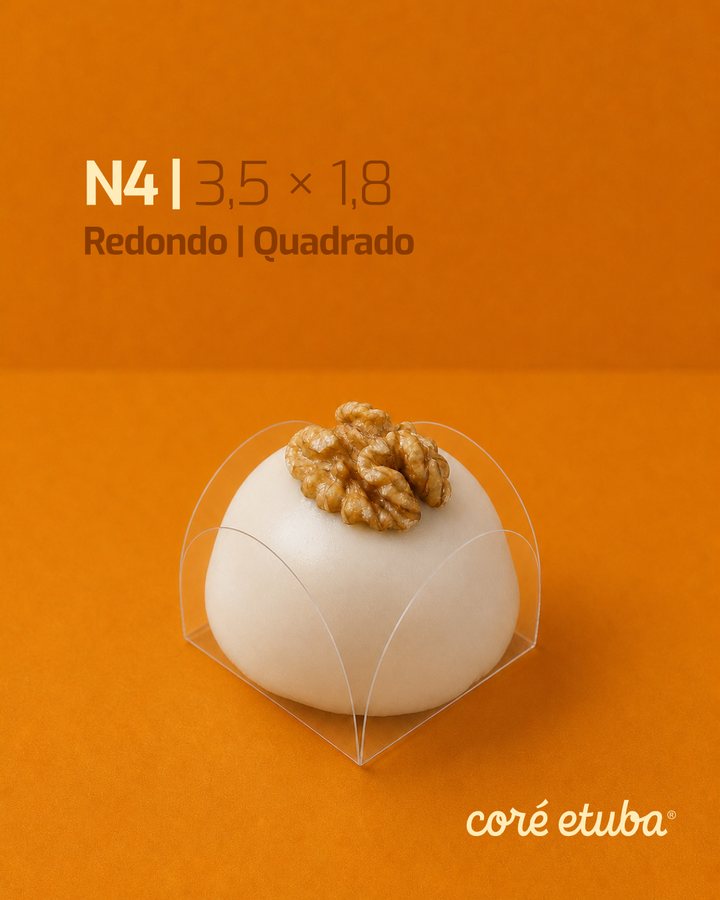 Tamanho N4, 3,5 x 1,8 cm, Redondo ou Quadrado