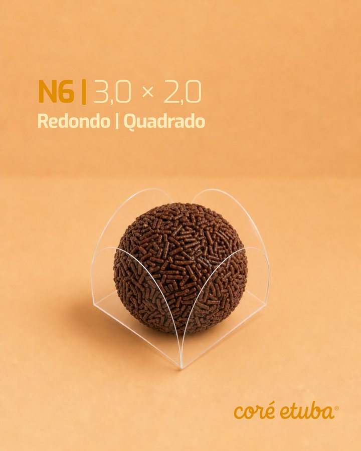 Tamanho N6, 3,0 x 2,0 cm, Redondo ou Quadrado
